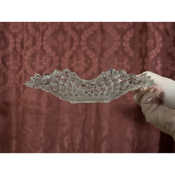Set of 3 INDIANA GLASS Bowls Square Ruffle Diamond Point Candy Nut Dish Clear - Picture 9 of 16